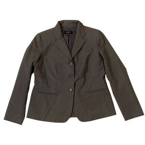Talbots Wool Blend Three Button Lined Gray Blazer Women’s Petite Size 10P